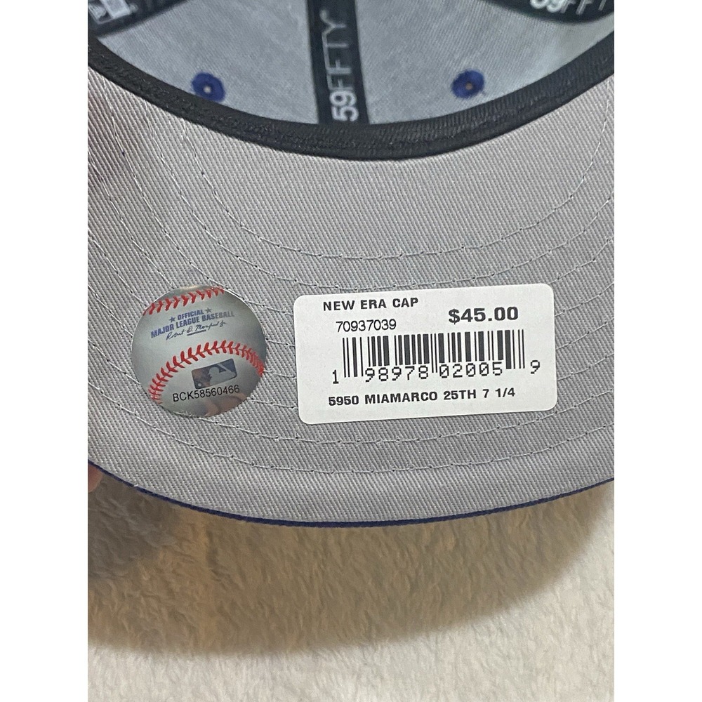 New Era MLB Marlins 59Fifty 25th Anniversary WS Cap 7 1/4 Multi-Color "M" Shadow - Picture 3 of 8